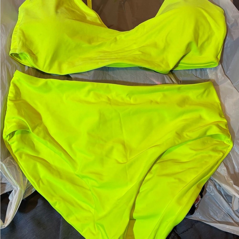 Neon Yellow Women's Swimwear Set